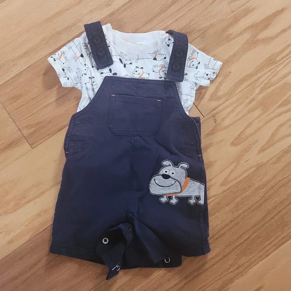 Carter's Navy Blue Dog Print Kids Matching Set 9 months